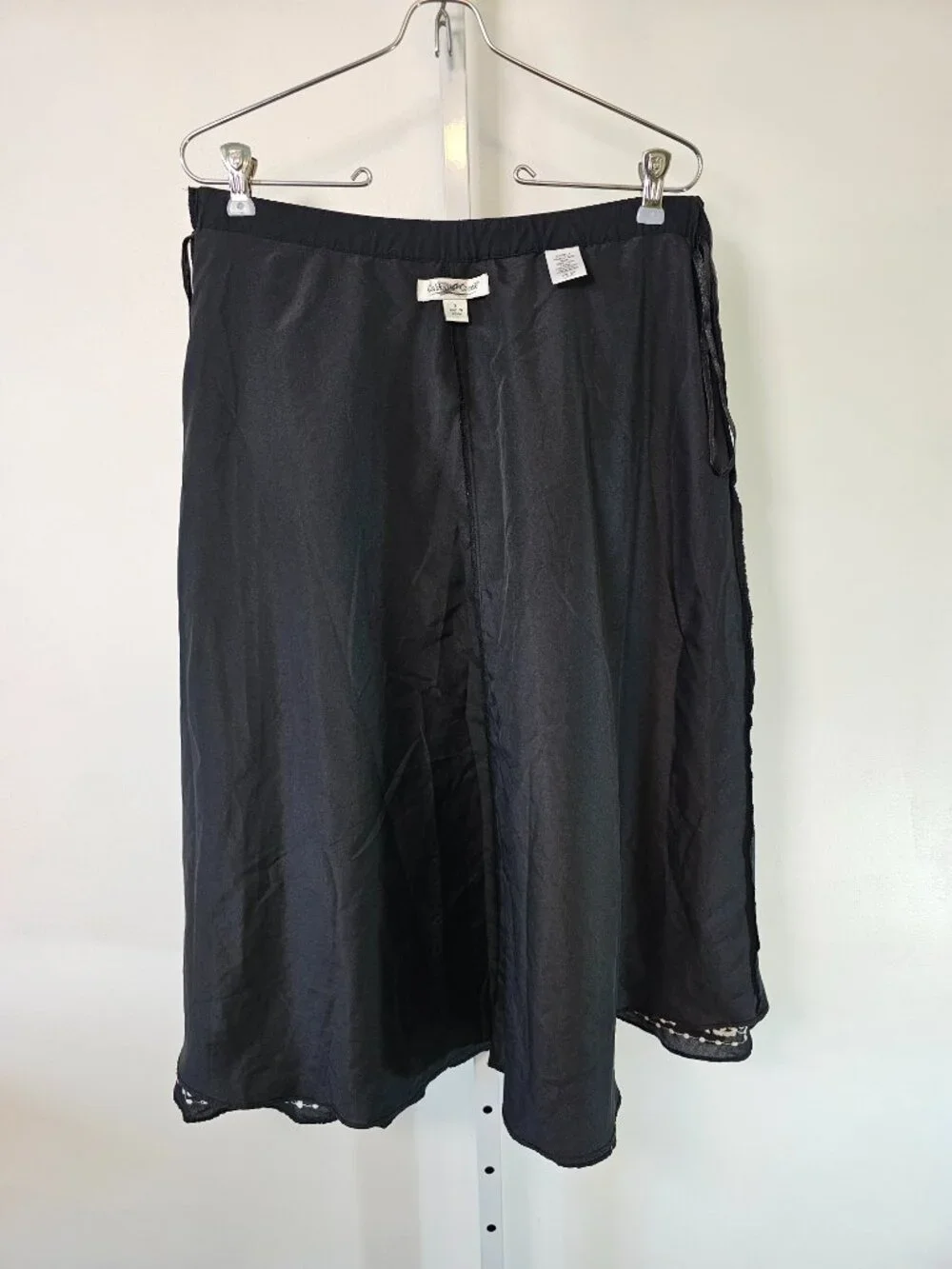 Coldwater Creek Skirt Black White Embroidered Midi Boho Festival S